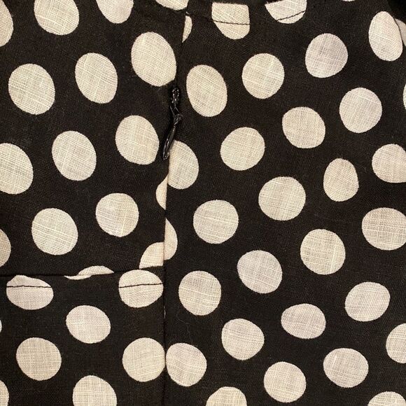 Tweeds polka dot black & white sleeveless linen top size S - Picture 6 of 9